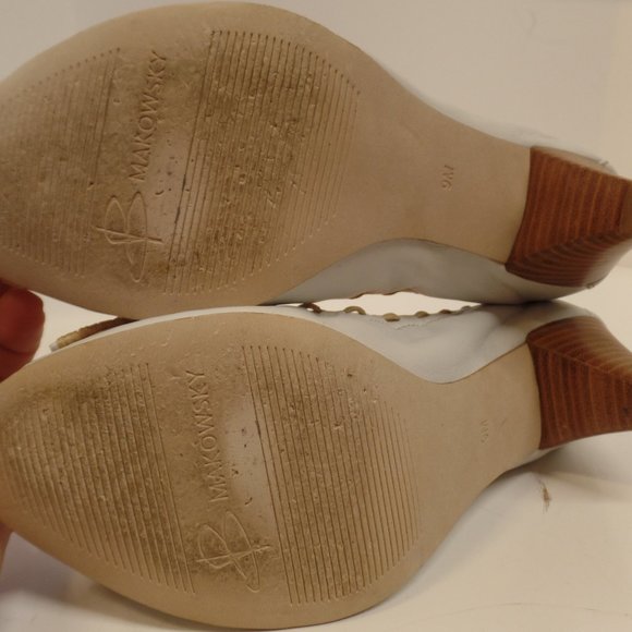 B Makowsky "BFEAST" Sz 9 White Leather - Picture 8 of 12